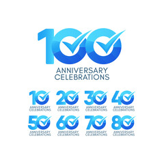 100 Years Anniversary Celebration Blue Gradient Vector Template Design Illustration