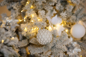 classic christmas interior with christmas tree and christmas presents.