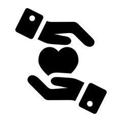 
Heart protection in flat, style, heart in hands 
