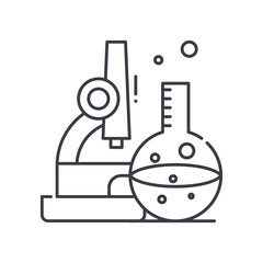 Sciences icon, linear isolated illustration, thin line vector, web design sign, outline concept symbol with editable stroke on white background.