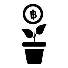 
An icon design of dollar plant, editable vector 
