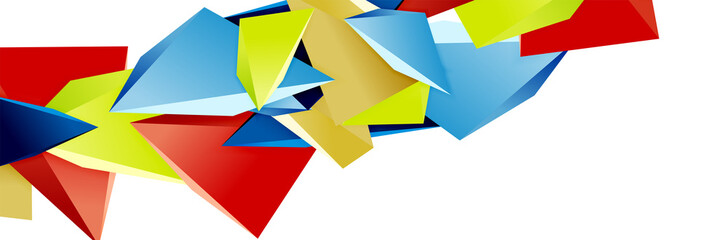 Triangle mosaic abstract background, 3d triangular low poly shapes. Geometric vector illustration for covers, banners, flyers and posters and other