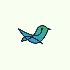 Minimalist bird logo