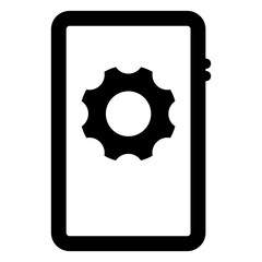 
Editable icon of mobile settings, gear with smartphone 
