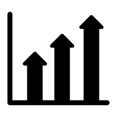 Bar chart icon in modern flat style 