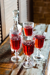 cranberry drink on the Christmas table