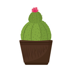 Naklejka premium potted cactus plant nature decoration isolated icon