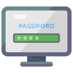 
Flat vector design of computer password icon
