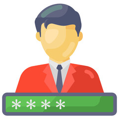 
User password icon in trendy style, personal security vector 
