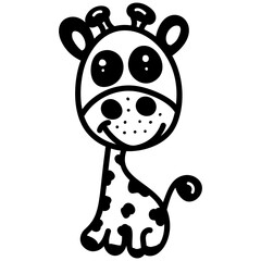 Giraffe Cartoon Drawing © Vectors Point