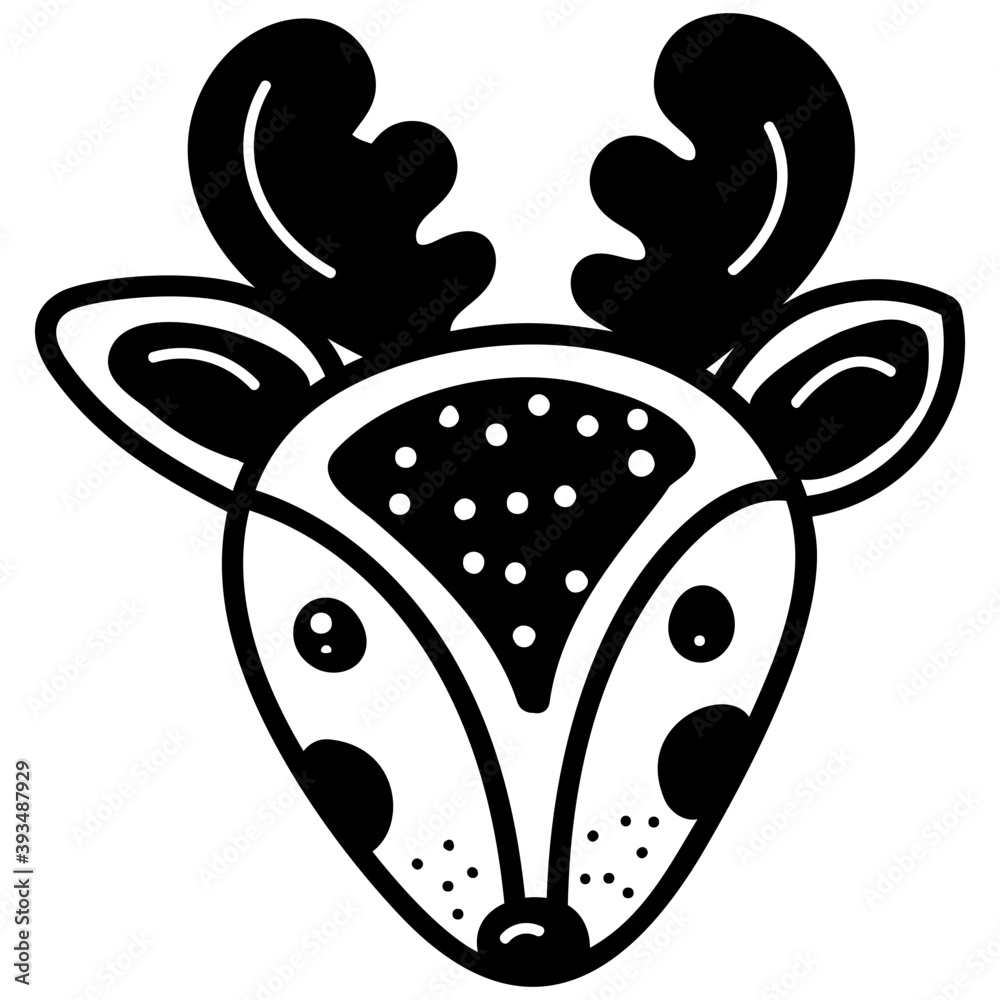 Poster deer mascot head