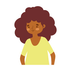 portrait girl cartoon isolated white background