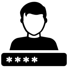 
User password icon in trendy style, personal security vector 
