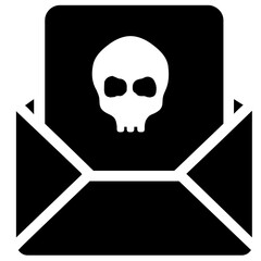 
Email hacking icon in flat vector design 

