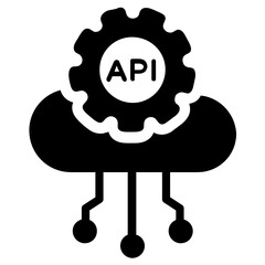 
Trendy flat design of cloud setting icon 
