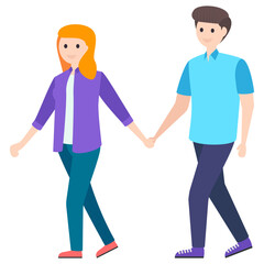 Couple Walking Vector 