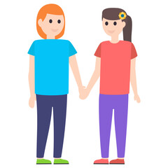 Flat Friendship Character 