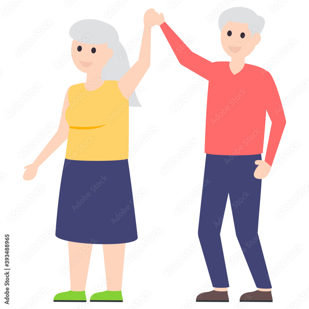 Wall mural Flat Grandparents Vector 