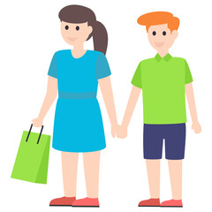 Fototapeta premium Couple Shopping Vector 