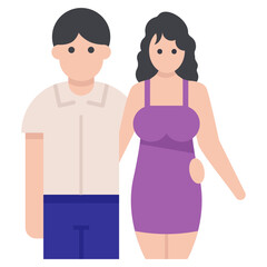 Fototapeta premium Young Couple Vector 