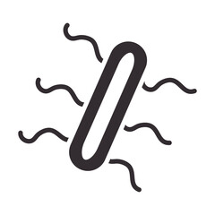 biology bacteria research science element silhouette icon style
