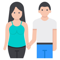 Fototapeta premium Romantic Couple Vector 