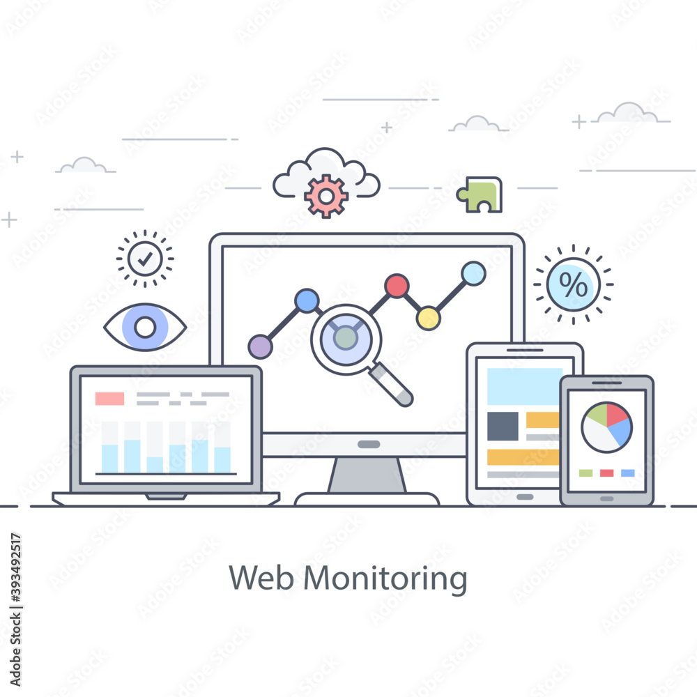 Poster web monitoring illustration