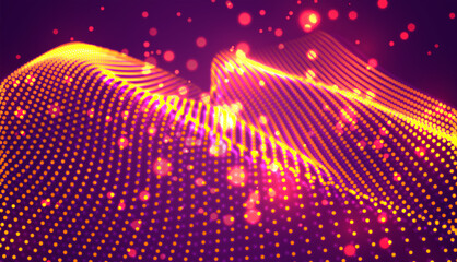 abstract vector 3d background with bends and wave