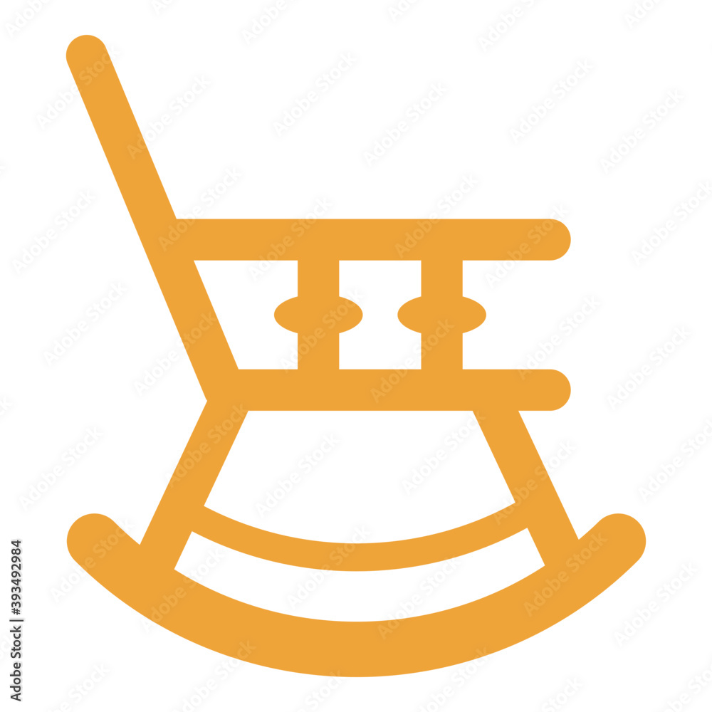 Sticker Rocking Chair Vector 