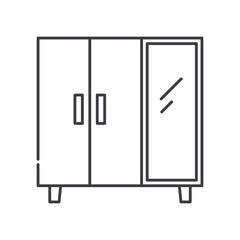 Lockers icon, linear isolated illustration, thin line vector, web design sign, outline concept symbol with editable stroke on white background.