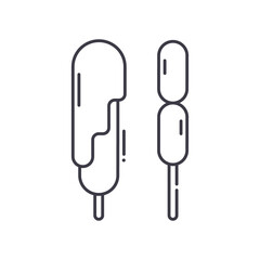 Sausages icon, linear isolated illustration, thin line vector, web design sign, outline concept symbol with editable stroke on white background.