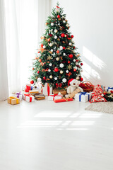 Christmas decor home Christmas tree with gifts for the new year