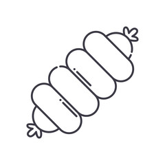 Sausage bread icon, linear isolated illustration, thin line vector, web design sign, outline concept symbol with editable stroke on white background.