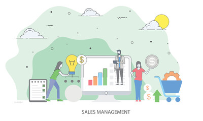 Naklejka premium Sale Management Vector 