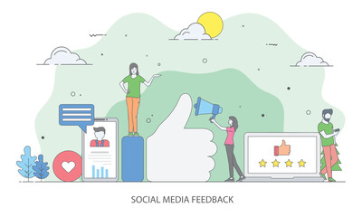 Naklejka premium Social Media Feedback 