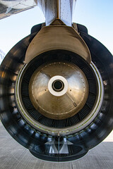 aircraft jet engine on ground