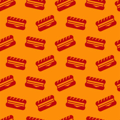 seamless pattern with hot dog. Hot Dog Day vector seamless pattern with buns and sausages