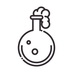 biology bearker laboratory science element line icon style