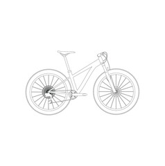 mountain bike, rigid on white background