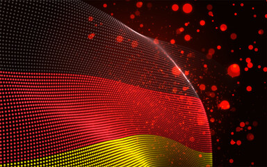 Fototapeta premium Vector bright glowing country flag of abstract dots. Germany
