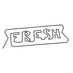 one line continuous drawing fresh sign label text