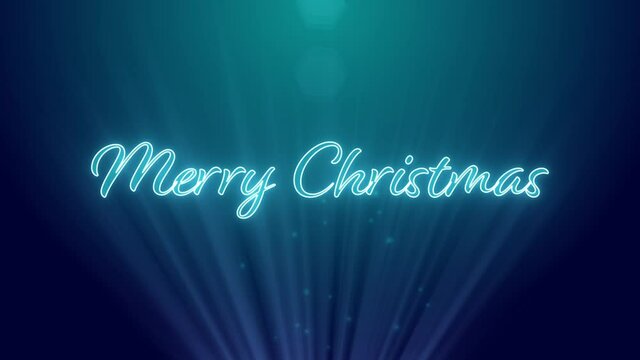 Merry Christmas type write on effect neon light