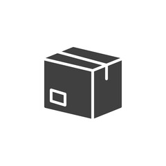 Delivery box vector icon. filled flat sign for mobile concept and web design. Cardboard box, parcel glyph icon. Symbol, logo illustration. Vector graphics