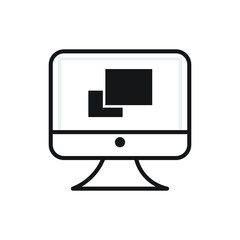 Icon vector graphic of monitor computer, good for template web 