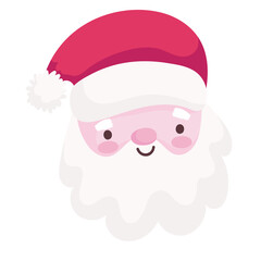 merry christmas cute santa claus face decoration celebration icon design