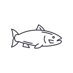 Salmon fish icon, linear isolated illustration, thin line vector, web design sign, outline concept symbol with editable stroke on white background.