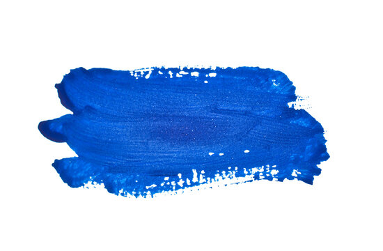 Blue paint stroke. A stroke of the brush across the paper with blue watercolor