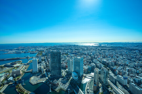  【横浜ランドマークタワーより】横浜市、都市景観・眺望