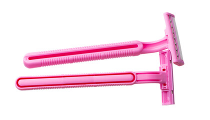 Female pink razor shaver isolated on white background