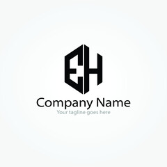EH or E and H initial logo monogram designs modern templates